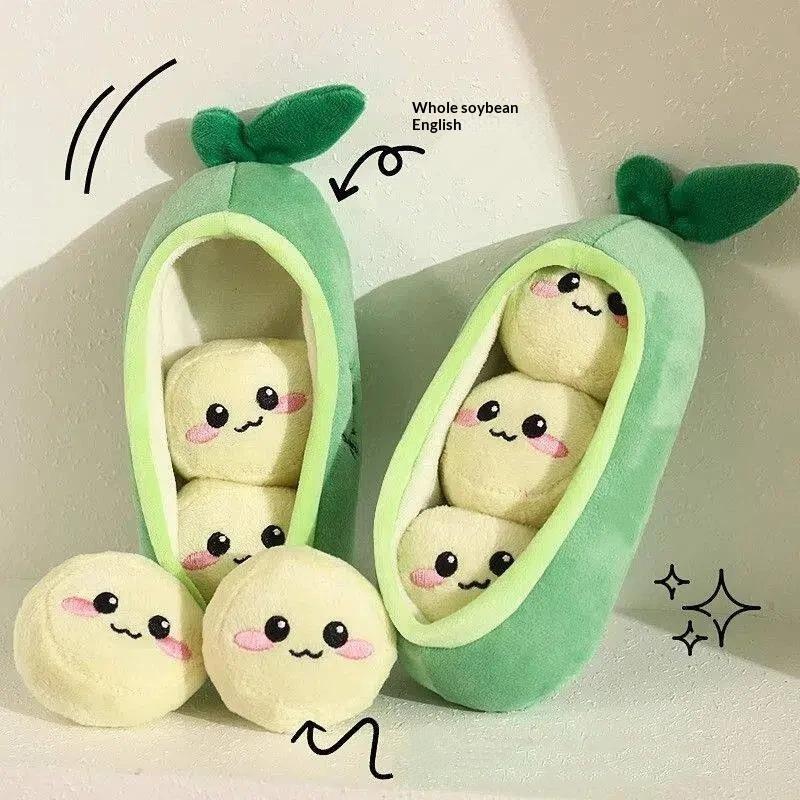 소형견용 완두콩 모양 플러시 장난감 1개, 물림 방지, - Interactive Squeaky Plush Dog Toy 리뷰 및 가격