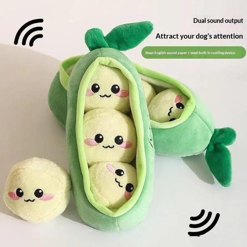 소형견용 완두콩 모양 플러시 장난감 1개, 물림 방지, - Interactive Squeaky Plush Dog Toy 리뷰 및 가격