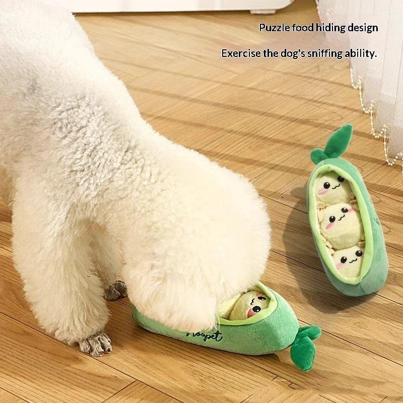 소형견용 완두콩 모양 플러시 장난감 1개, 물림 방지, - Interactive Squeaky Plush Dog Toy 리뷰 및 가격