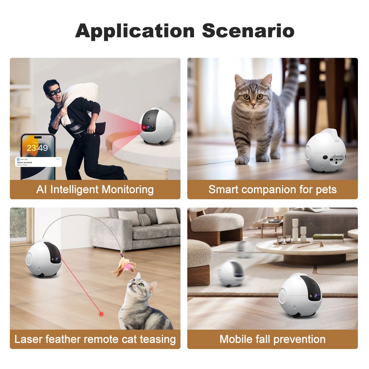 애완동물 카메라 로봇, 4MP 해상도, 양방향 오디오, - Cat Toys 리뷰 및 가격